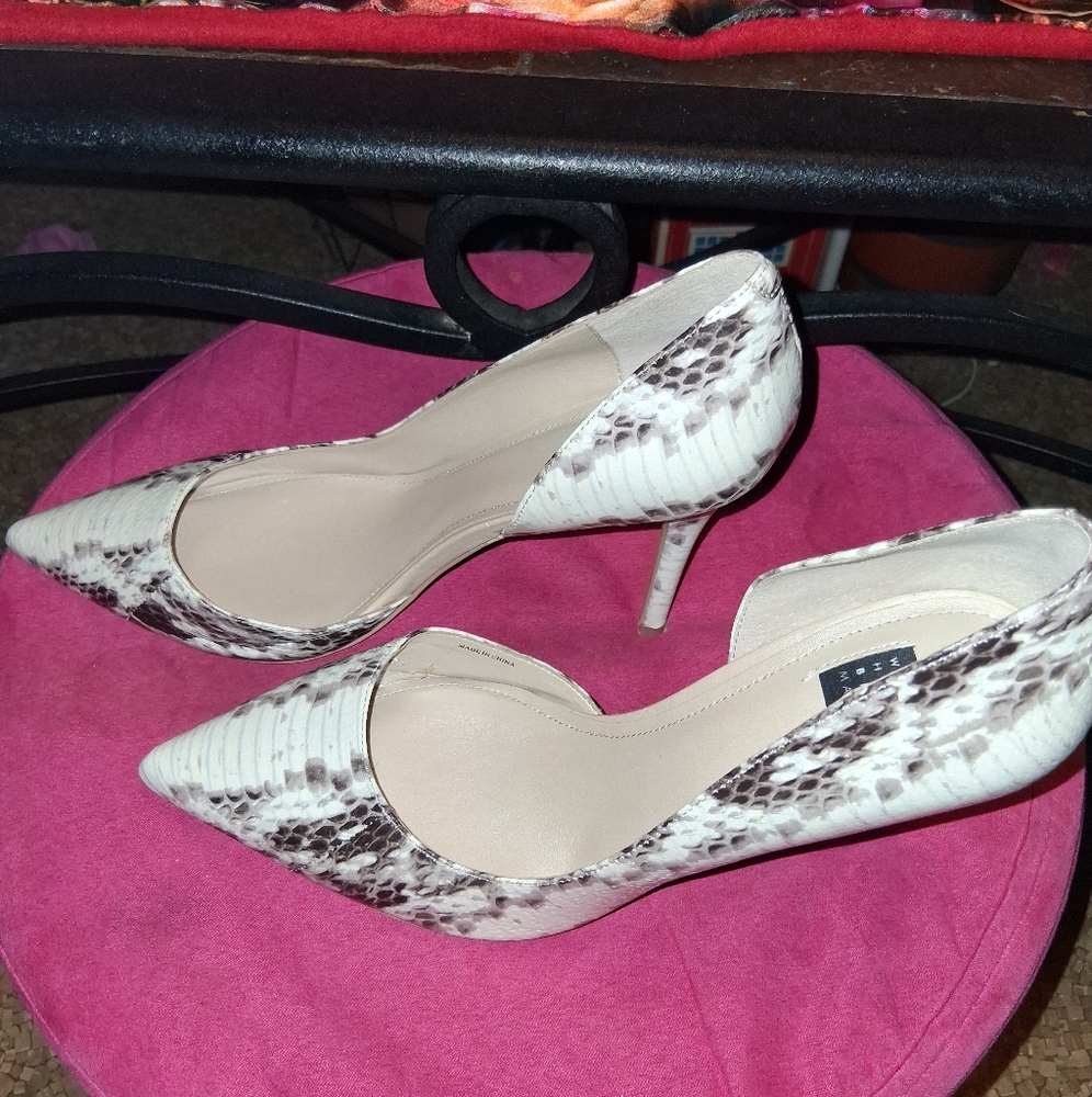White House Black Market Snakeskin Heels